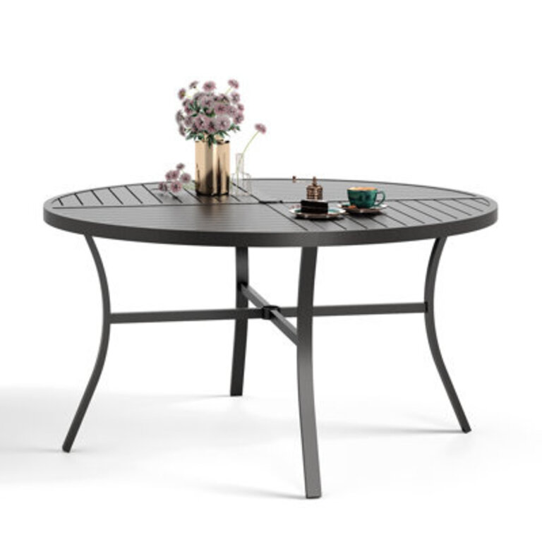 Alyah Round Metal Outdoor Dining Table