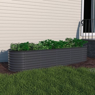 Heise 9 In 1 Modular Galvanized Steel Raised Garden Bed