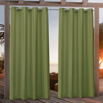 Nicole Miller Polyester IndoorOutdoor Grommet Top Curtain Panel Pair Set of 2