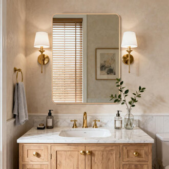 Chassin Wall Mount Bathroom Rectangular Vanity Mirror HorizontalVertical