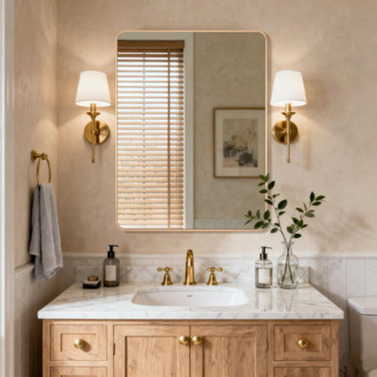 Chassin Wall Mount Bathroom Rectangular Vanity Mirror HorizontalVertical