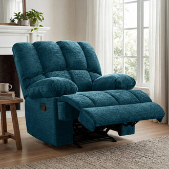 Oversized 445W Upholstered Manual Rocking Recliner