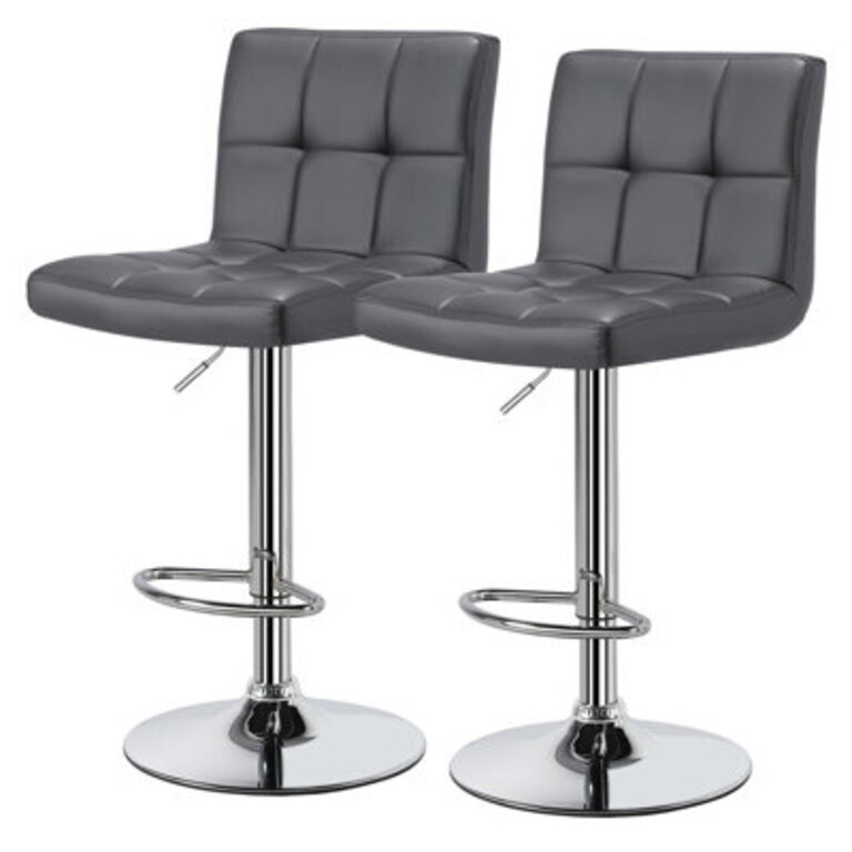 Chandresh Swivel Upholstered Adjustable Height Counter Stool with Metal Frame