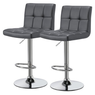 Chandresh Swivel Upholstered Adjustable Height Counter Stool with Metal Frame