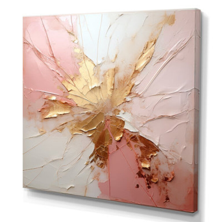 Gold And Pink Paint Fusion - Abstract Painting Framed Prints