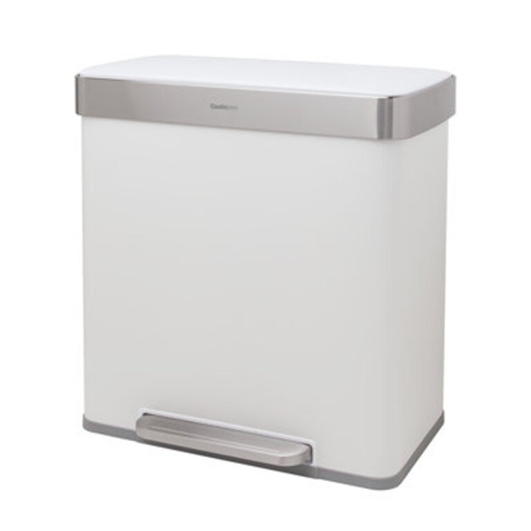 Qualiazero 16 Gallon Stainless Steel Step On Multi-Compartments Trash  Recycling Bin