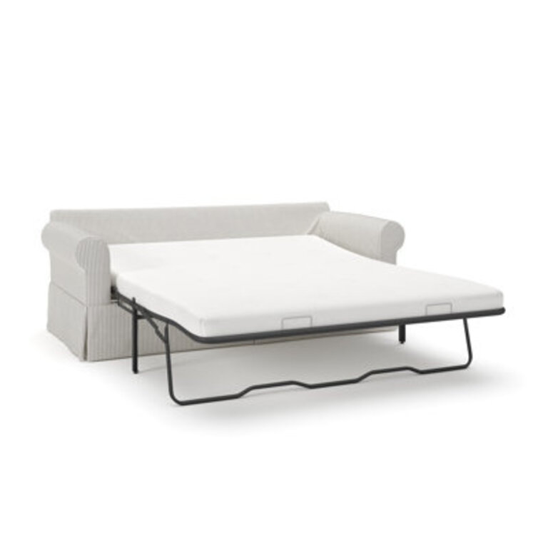 Amari 84 Rolled Arm Slipcovered Sleeper Sofa with Reversible Cushions