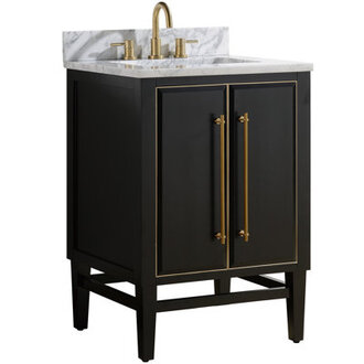 Ewen 24 Single Bathroom Vanity with Carrara Marble Top