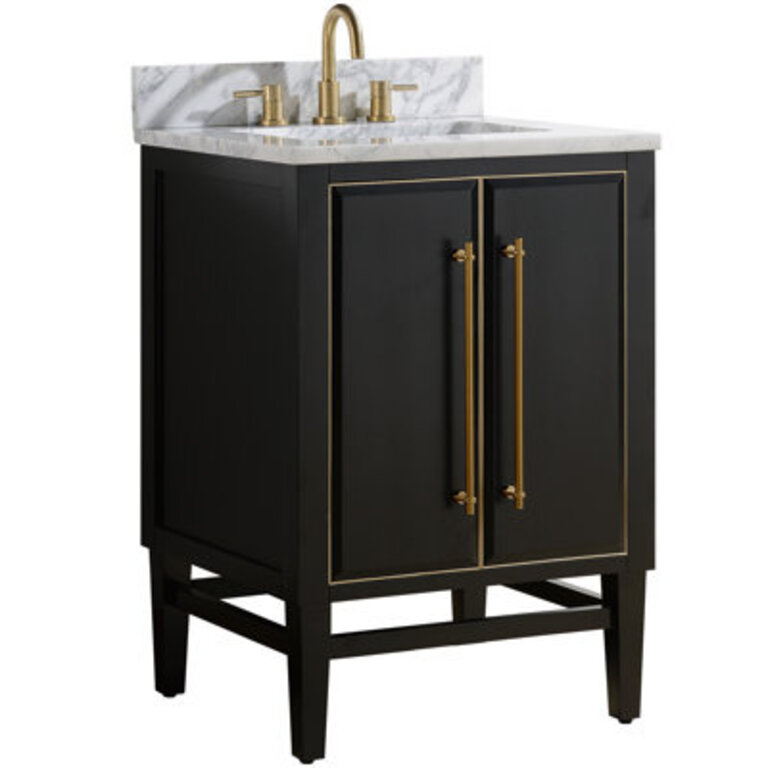 Ewen 24 Single Bathroom Vanity with Carrara Marble Top
