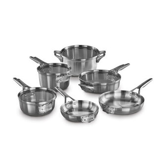 Calphalon Premier Space Saving 10 Piece Stainless Steel Cookware Set