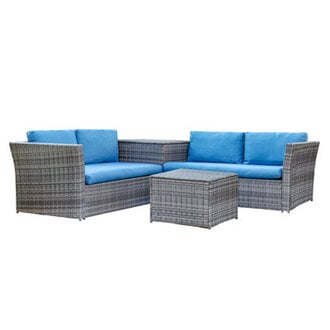 Dorlies 4 Piece Rattan Sofa Seating Group with Cushions