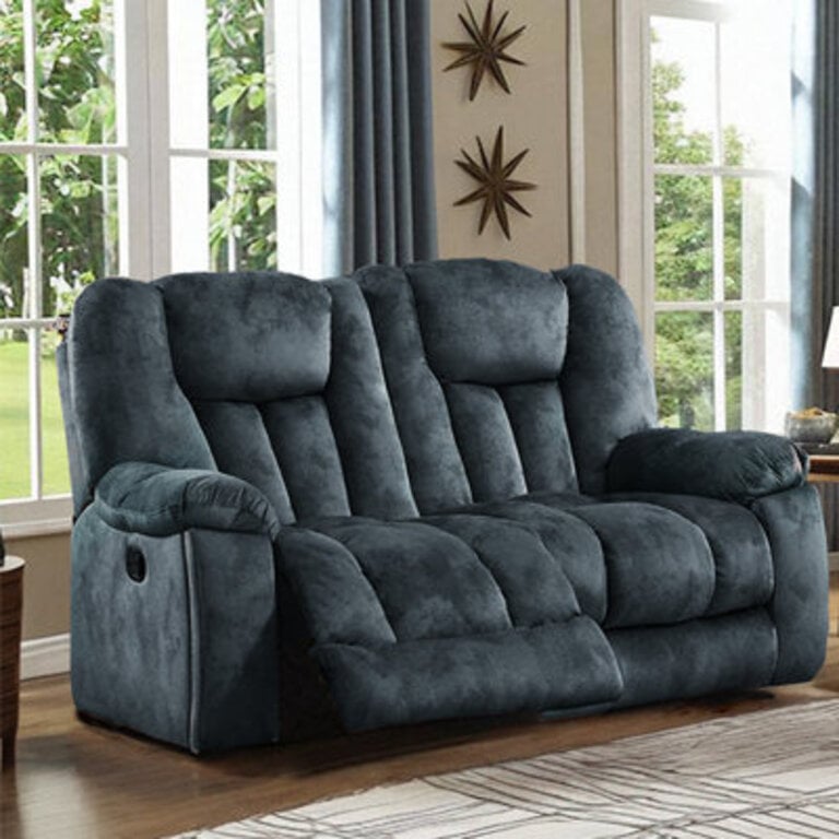 Quiteris 638 Wide Modern Manual Reclining Loveseat with Hidden Cup Holders  Side Pockets