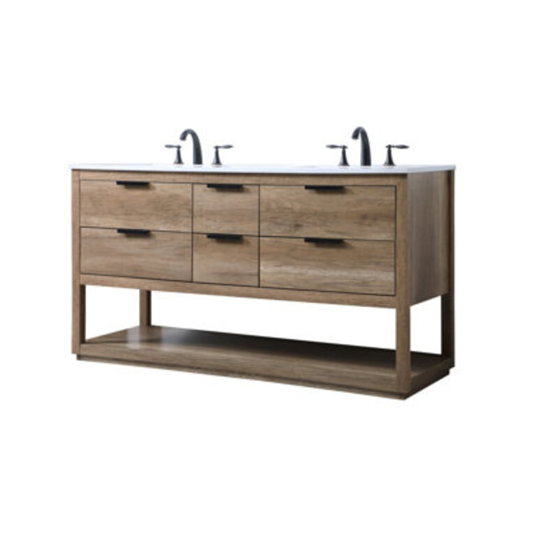 Felicity 60 Double Bathroom Vanity with Engineered Marble Top