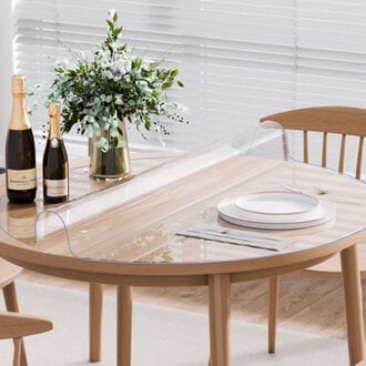 PVC Table Protector Round Clear Plastic Desk Protector