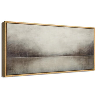 Minimal Landscape Moody Brown With Green Tunes Artwork Retro Neutral Tranquil Abstract Landscape Wall Pictures Extra Large Framed Canvas Giclee Print Wall Art