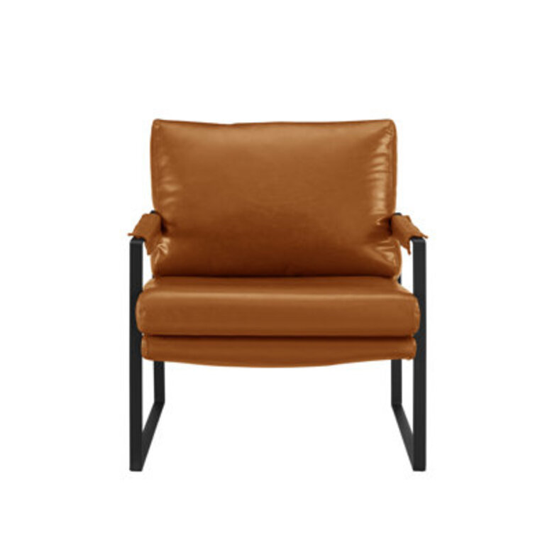 Mirsade 2709 W Leather Upholstered Accent Armchair with Removable Backrest