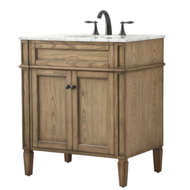 Rivers 30 Single Bathroom Vanity with Marble Top