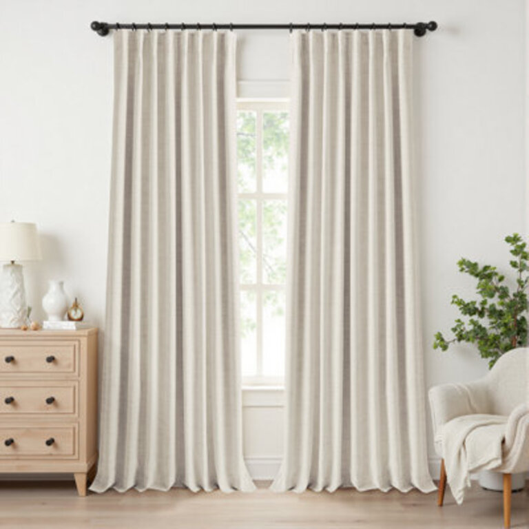 Birglinde Faux Linen Textured Thermal 100% Blackout Curtains for Bedroom Living Room Rod Pocket/Ring Clips