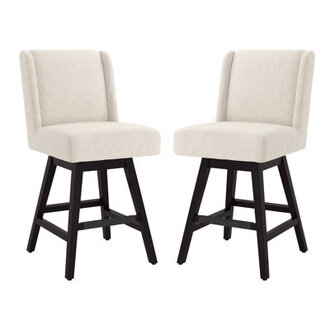 Set Of 2 IndoorOutdoor Modern Classical Rotatable Bar Chair City Armless Swiveling Bar Chair With Soild Wood Legs Modern Counter Stool