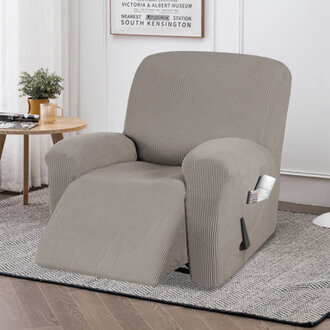 Hayneville Anti-Slip High Stretch Recliner Cover With Side Pocket Electric Power Lift Recliner Chair Cover Fitted  Box Cushion Recliner Slipcover Machine Washable