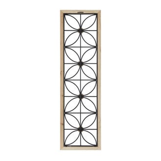 Metal Floral Home Wall Decor with Brown Frame