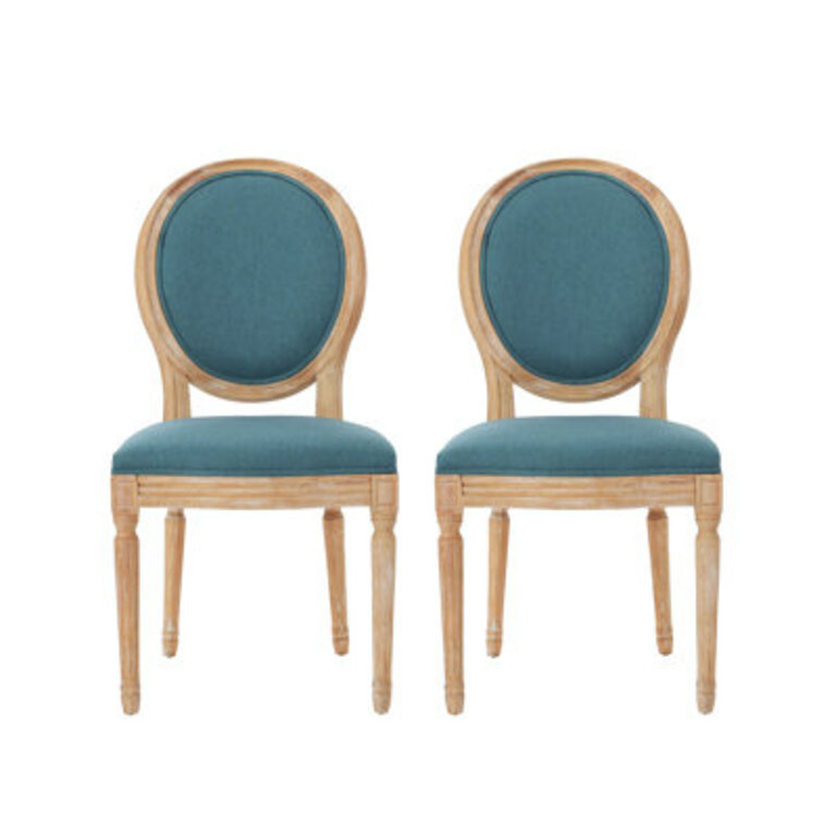 Set of 2 Jair Upholstered King Louis Side Chairs