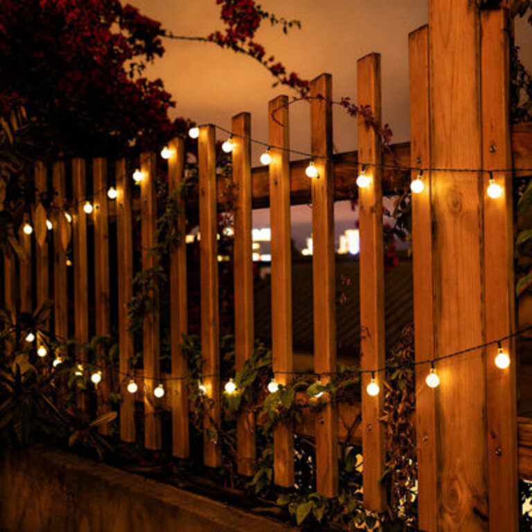 Cottone 256 Outdoor Solar Powered Lights Decorations 30-Bulb Globe Integrated LED String Lights for Christmas Decor