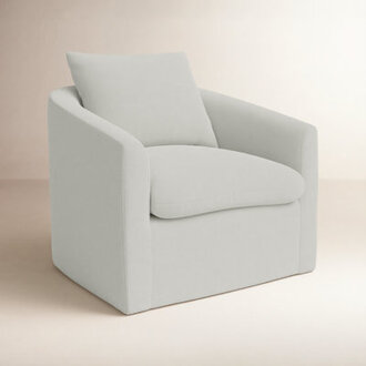Menta Uplholstered Swivel Barrel Chair
