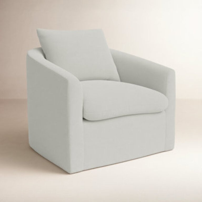Menta Uplholstered Swivel Barrel Chair