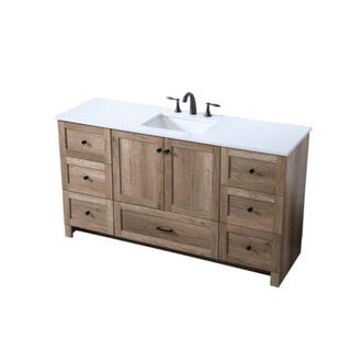 Soma 60 Single Bathroom Vanity with Engineered Marble Top