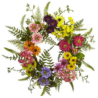 Faux Mixed Assortment Polyester 22 Wreath