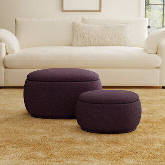 Hoya 2-Pc Upholstered Storage Ottoman