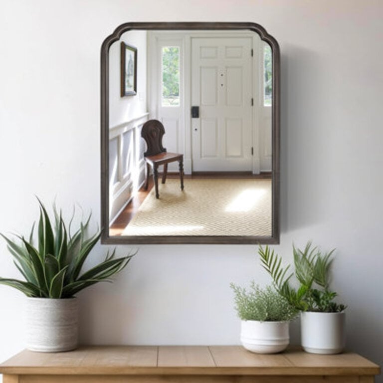 Ancalin Solid Wood Arched Wall Mirror