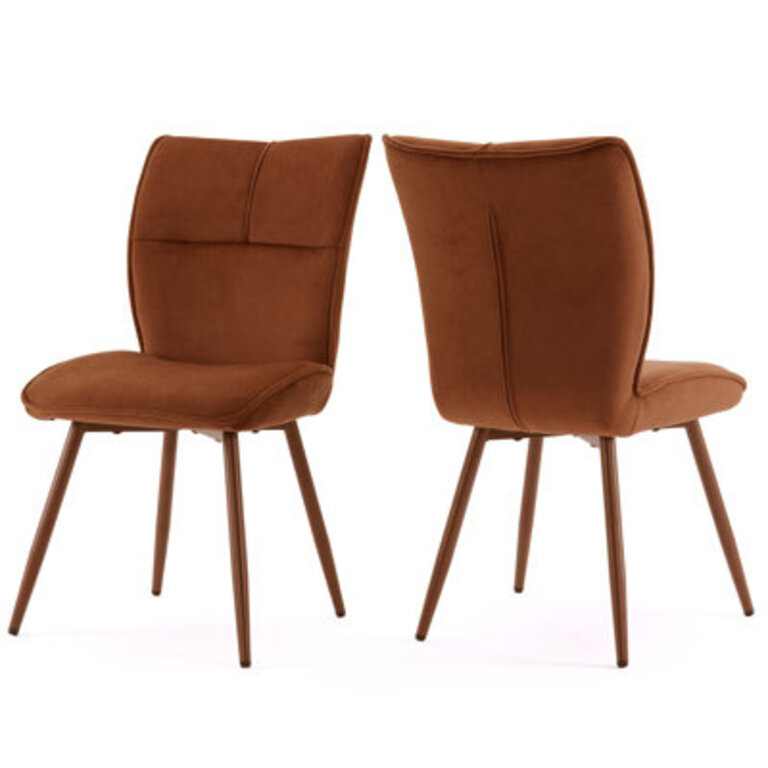 Chenille Fabric Upholstered Dining Chairs Metal Leg Side Chairs with Full Back for Kitchen Dining Room