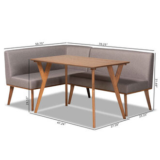 Chapalet 3 - Person Four Leg Dining Set