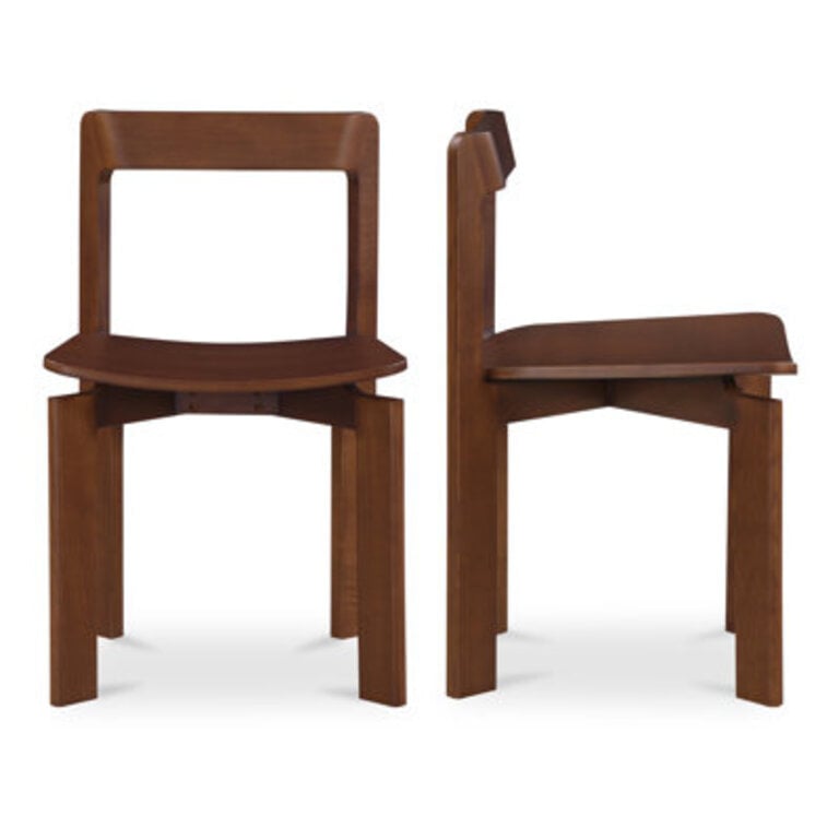 Leola Solid Wood Low Back Side Chair in Brown