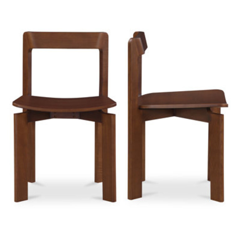 Leola Solid Wood Low Back Side Chair in Brown