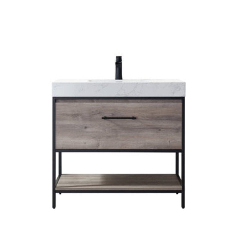 Bernasia 36 Single Bathroom Vanity with Stone Top