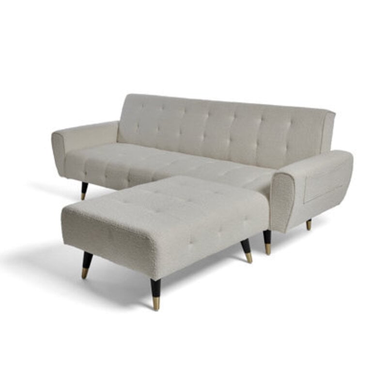 8386 Wide Reversible Sleeper Sofa  Chaise with Ottoman