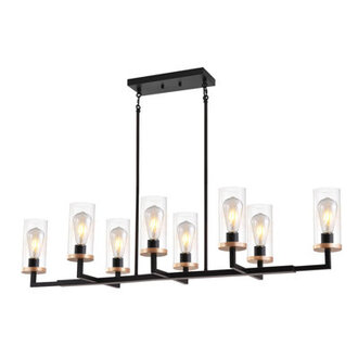 Alamin 8 - Light Dimmable Chandelier Black Farmhouse Chandelier Kitchen Island Chandelier Dining Room Light Fixtures over Table