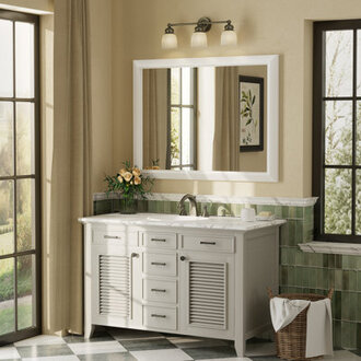 Amara Tempered Glass and Aluminum Alloy Framed French Cleat Mounted Wall Mirror