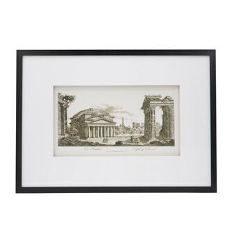 Smithsonian - The Pantheon Temple of Concord - Picture Frame Drawing Print on Canvas
