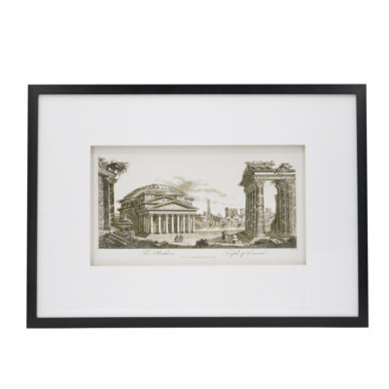 Smithsonian - The Pantheon Temple of Concord - Picture Frame Drawing Print on Canvas
