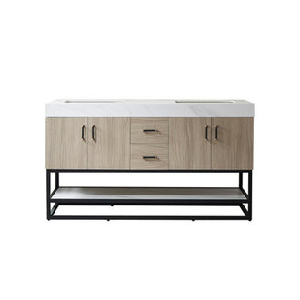 60 Double Bathroom Vanity with Engineered Stone Top