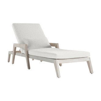 Altea 8825 Long Teak Single Chaise with Cushions
