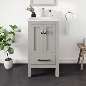London 20W x 18D Bathroom Vanity with Countertop and Undermount Porcelain Sink
