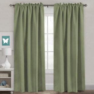 Blackout Solid Back TabRod Pocket Bedroom Draperies Thermal Insulated Window Treatment Panels Room Darkening Blackout Drapes for Living Room