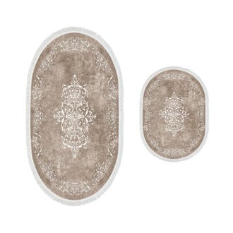 Luxurious Bathmat Set 2 Pieces 197 x 236 inches  236 x 394 inches  100 Polyester 251 ozsq yd  Non-Slip Underside Antibacterial Easy to Clean  Machine Washable at 86F  Perfect for Stylish Bathrooms  Comfort