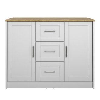 Allycia 455 W Solid and Manufactured Wood Kitchen Island with Butcher Block Top