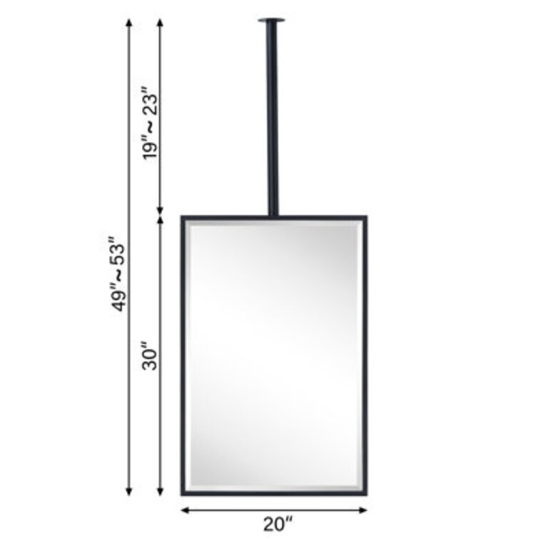 Ceiling Mount Rectangle Metal Wall Mirror